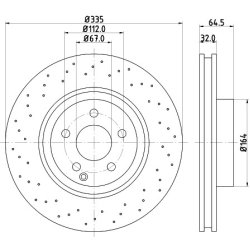 Brake Disc MINTEX MDC1862 OE Ref A2214211712 MINTEX