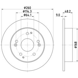 Brake Disc MINTEX MDC1864 OE Ref 42510S87A00 MINTEX