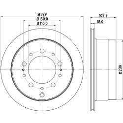 Brake Disc MINTEX MDC1871 OE Ref 4243160281 MINTEX