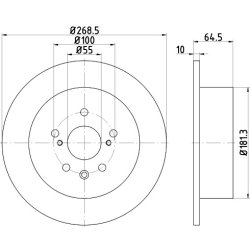 Brake Disc MINTEX MDC1872 OE Ref 4243120320 MINTEX