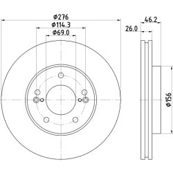 Brake Disc MINTEX MDC1875 OE Ref 5171239001 MINTEX