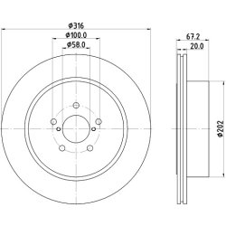 Brake Disc MINTEX MDC1880 OE Ref 26700FE000 MINTEX