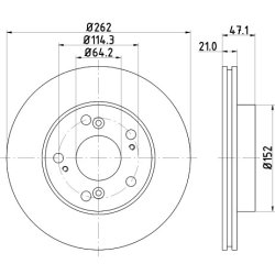 Brake Disc MINTEX MDC1894C OE Ref 45251S6M000 MINTEX
