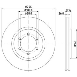 Brake Disc MINTEX MDC1899 OE Ref 4144108030 MINTEX