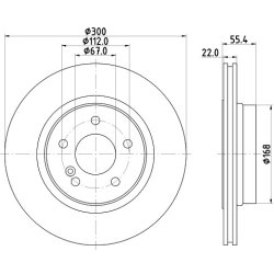 Brake Disc MINTEX MDC1913 OE Ref 210423071264 MINTEX