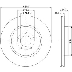 Brake Disc MINTEX MDC1928 OE Ref 4779197AE MINTEX