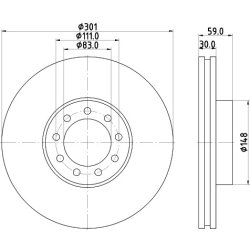 Brake Disc MINTEX MDC1933 OE Ref 5801718330 MINTEX
