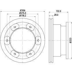 Brake Disc MINTEX MDC1934 OE Ref 7186848 MINTEX