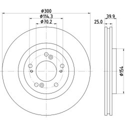Brake Disc MINTEX MDC1935 OE Ref 45251S2A000 MINTEX