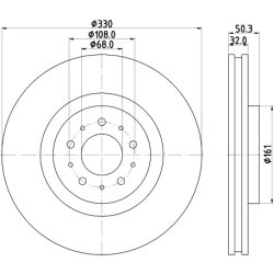 Brake Disc MINTEX MDC1938 OE Ref 4351220740 MINTEX