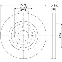 Brake Disc MINTEX MDC1944 OE Ref MB928896 MINTEX