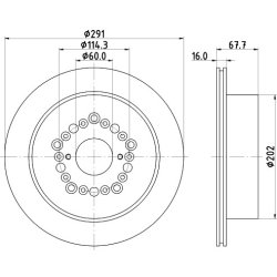 Brake Disc MINTEX MDC1952 OE Ref 4243150020