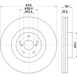 Brake Disc MINTEX MDC1955 OE Ref 4351620020 MINTEX