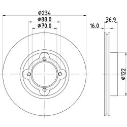 Brake Disc MINTEX MDC1974 OE Ref 4351287222 MINTEX