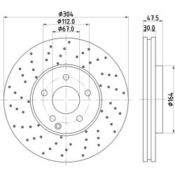 Brake Disc MINTEX MDC1980 OE Ref 2204211712 MINTEX