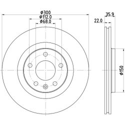 Brake Disc MINTEX MDC1991 OE Ref 8E0615601K MINTEX