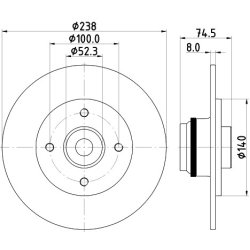 Brake Disc MINTEX MDC1997 OE Ref 7701204294 MINTEX