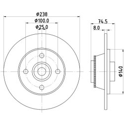 Brake Disc MINTEX MDC1998 OE Ref 7700805006 MINTEX