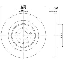 Brake Disc MINTEX MDC2004 OE Ref 8K0615601C MINTEX