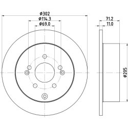 Brake Disc MINTEX MDC2012 OE Ref 584110W000 MINTEX
