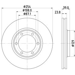 Brake Disc MINTEX MDC2016 OE Ref MB950958 MINTEX