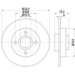 Brake Disc MINTEX MDC2031 OE Ref 1609249980 MINTEX