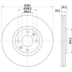 Brake Disc MINTEX MDC2032 OE Ref 9801876680 MINTEX