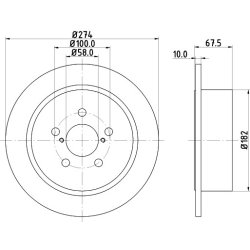 Brake Disc MINTEX MDC2036 OE Ref 26700AG000 MINTEX