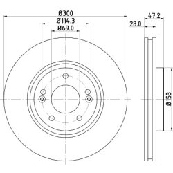 Brake Disc MINTEX MDC2043 OE Ref 517123K160 MINTEX