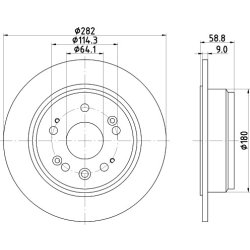 Brake Disc MINTEX MDC2046 OE Ref 42510S9A000 MINTEX
