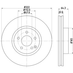 Brake Disc MINTEX MDC2052 OE Ref A0004211212 MINTEX