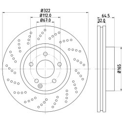 Brake Disc MINTEX MDC2053 OE Ref A2044211012 MINTEX
