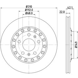 Brake Disc MINTEX MDC2063 OE Ref 4E0615601K MINTEX