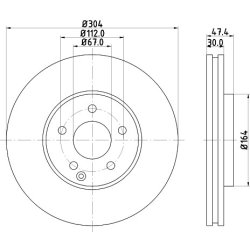 Brake Disc MINTEX MDC2064 OE Ref A2114211212 MINTEX