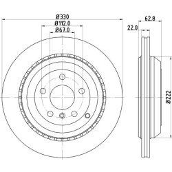 Brake Disc MINTEX MDC2065 OE Ref A1644231312 MINTEX