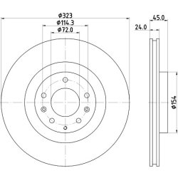 Brake Disc MINTEX MDC2075 OE Ref F16033251 MINTEX