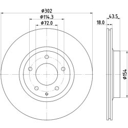 Brake Disc MINTEX MDC2076 OE Ref F15126251 MINTEX