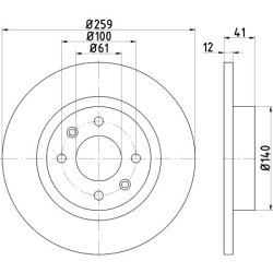 Brake Disc MINTEX MDC2087 OE Ref 402065236R MINTEX