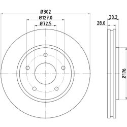 Brake Disc MINTEX MDC2097 OE Ref 7B0615301B MINTEX