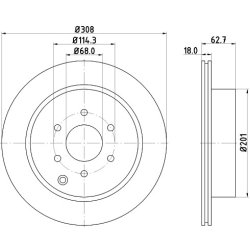 Brake Disc MINTEX MDC2098 OE Ref 43206EB300 MINTEX
