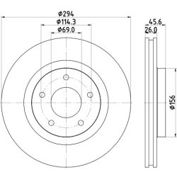 Brake Disc MINTEX MDC2101 OE Ref 05105514AA MINTEX