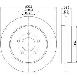 Brake Disc MINTEX MDC2115 OE Ref 4947737 MINTEX