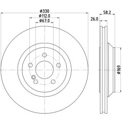 Brake Disc MINTEX MDC2116 OE Ref A230423081264 MINTEX