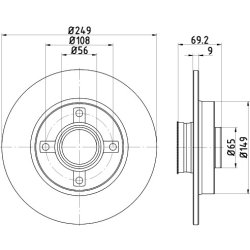 Brake Disc MINTEX MDC2121 OE Ref 1613500780 MINTEX