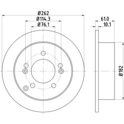 Brake Disc MINTEX MDC2125 OE Ref 584110A000 MINTEX