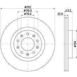 Brake Disc MINTEX MDC2160 OE Ref 50532944 MINTEX