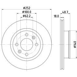 Brake Disc MINTEX MDC2166 OE Ref 51712B9000 MINTEX