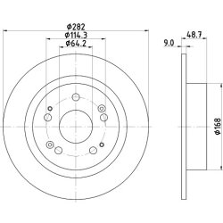 Brake Disc MINTEX MDC2174 OE Ref 42510T8NT00 MINTEX