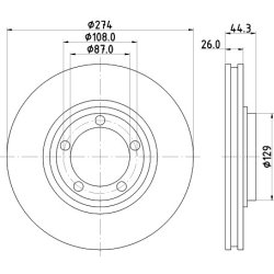 Brake Disc MINTEX MDC2176 OE Ref 517124F100 MINTEX