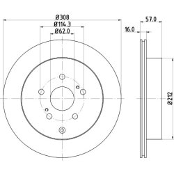 Brake Disc MINTEX MDC2180 OE Ref 5561177K01 MINTEX